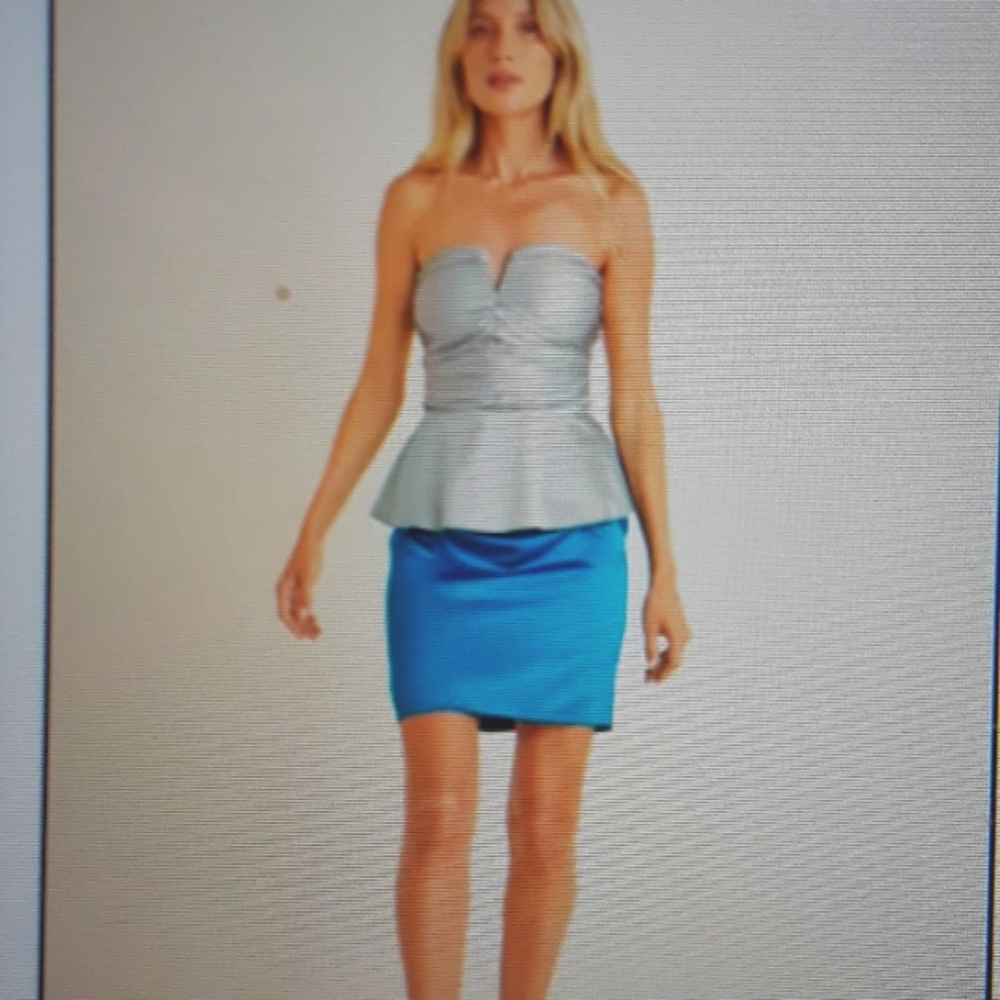 2 tone satin peplum frock